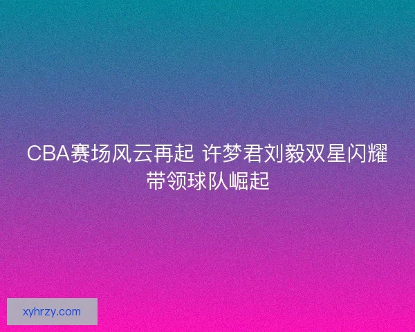 CBA赛场风云再起 许梦君刘毅双星闪耀带领球队崛起